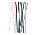 Plastic Reusable Drinking Straws 12-Pack - Assortment of Six